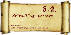 Bárkányi Norbert névjegykártya