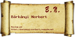 Bárkányi Norbert névjegykártya