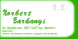 norbert barkanyi business card